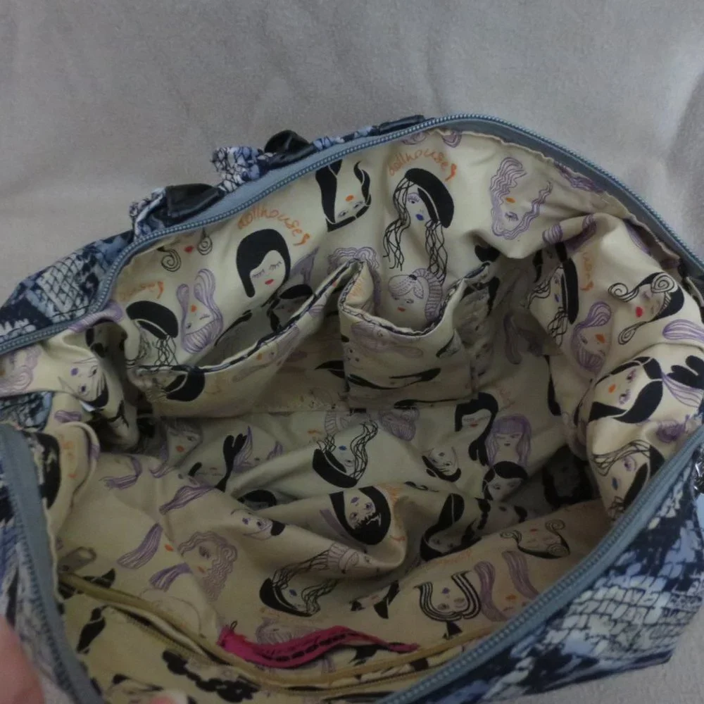 NEW Dollhouse Purse Blue Gray Black Snakeskin Print Crossbody Shoulder Hobo Bag